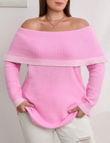 Pulover Shein Curve+, roz