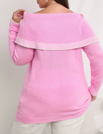 Pulover Shein Curve+, roz