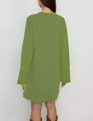 Rochie tricotată Shein Curve+, verde