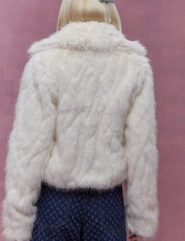 Haină De Blană Shein Missguided, crem