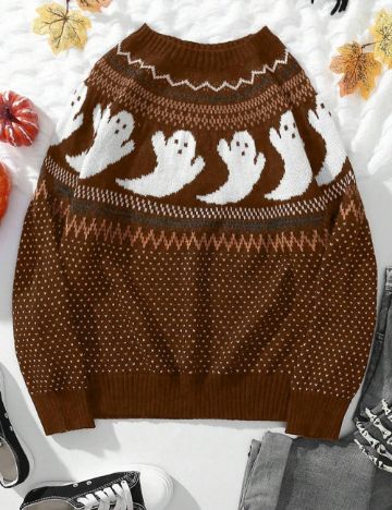 Pulover Shein Curve+, maro