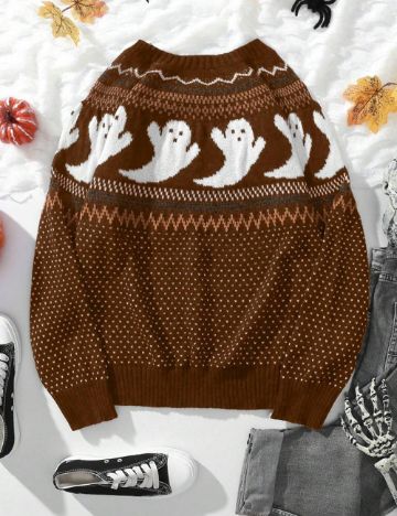 Pulover Shein Curve+, maro