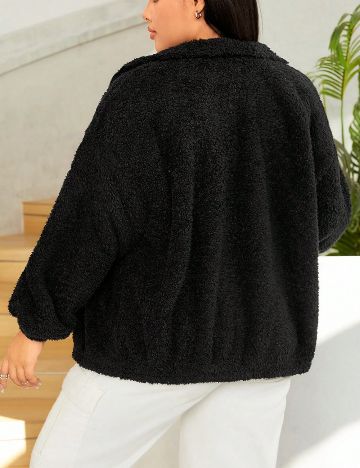 Bluză cu fermoar Shein Curve+, negru