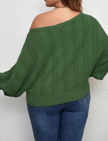 Pulover Shein Curve+, verde