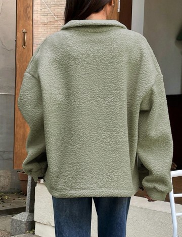 Bluză cu fermoar Shein DAZY, verde