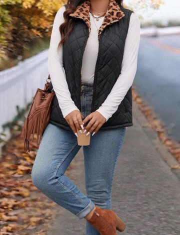 Vestă reversibilă Shein Curve+, mix culori