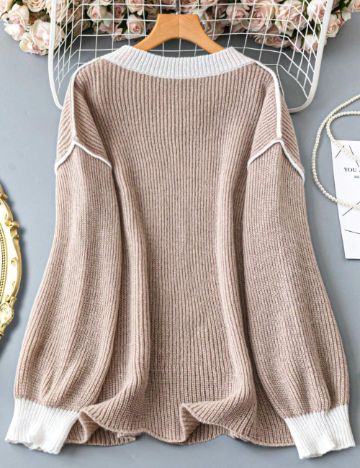 Pulover Shein Curve+, bej
