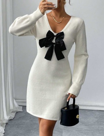 Rochie tricotată Shein, crem