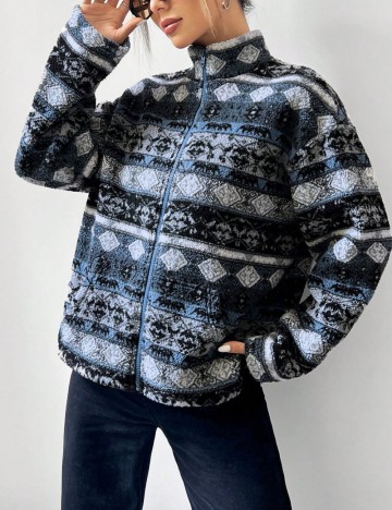 Bluză cu fermoar Shein Ezwear, mix culori