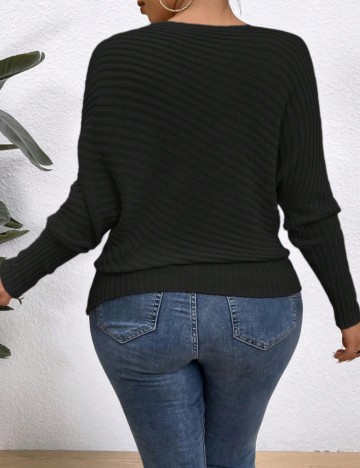 Pulover Shein Curve+, negru