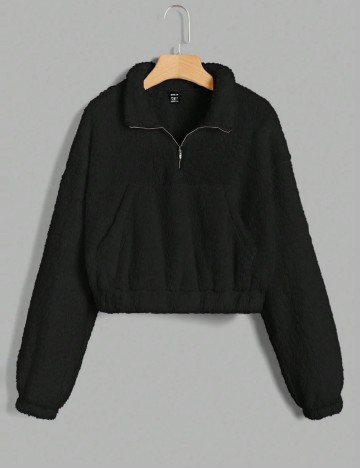 Bluză cu fermoar Shein Ezwear, negru