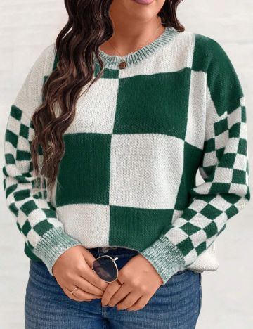 Pulover Shein Curve+, mix culori