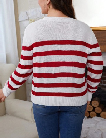 Pulover Shein Curve+, alb