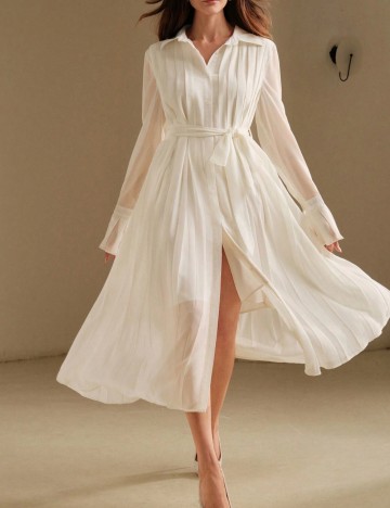 Rochie midi Shein Anewsta, crem