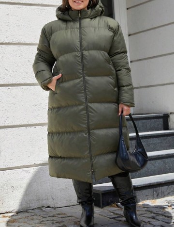 Geacă Shein Curve+, verde