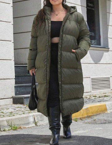 Geacă Shein Curve+, verde