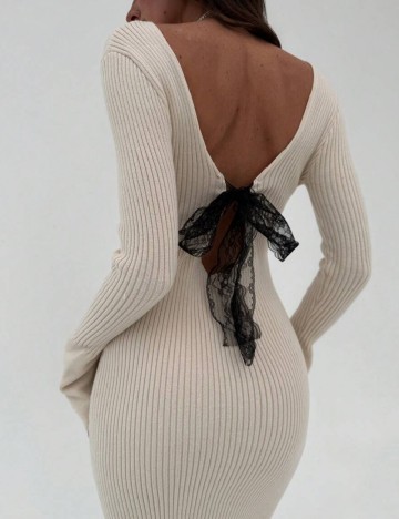 Rochie tricotată Shein, bej