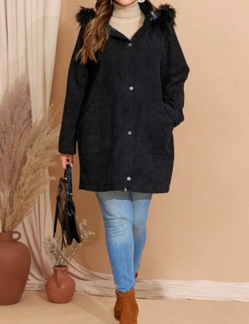 Geacă Shein Curve+, negru