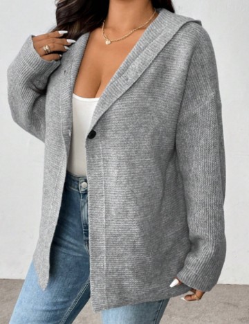 Cardigan Shein Curve+, gri