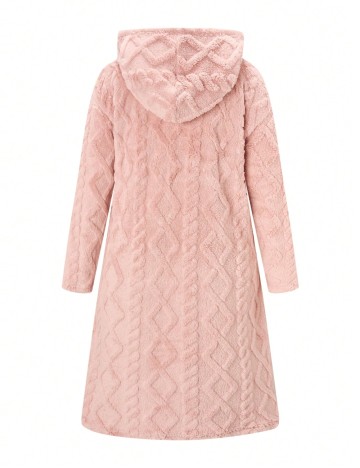 Rochie tip hanorac Shein Curve+, roz