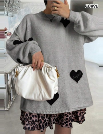 Pulover Shein Curve+, gri