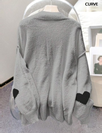 Pulover Shein Curve+, gri