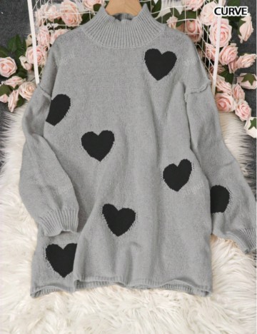 Pulover Shein Curve+, gri