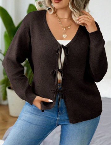 Cardigan Shein Curve+, maro