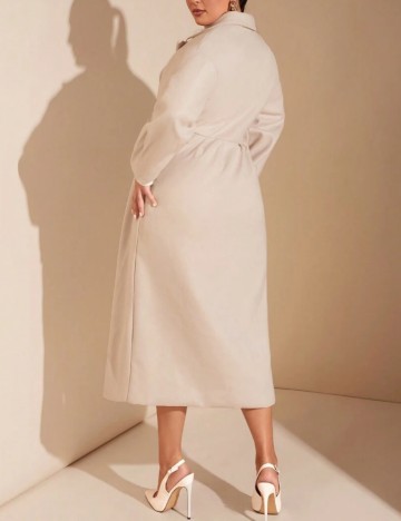 Palton Shein Curve+, crem