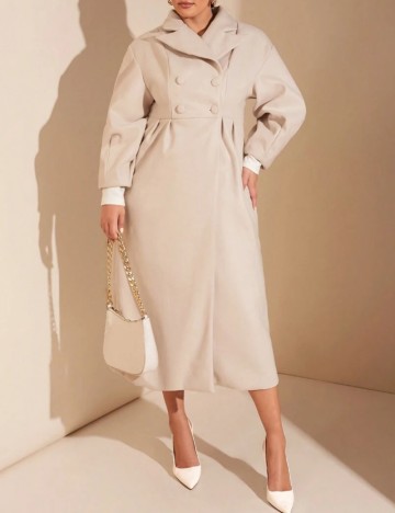 Palton Shein Curve+, crem