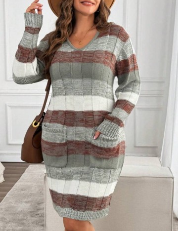 Rochie mini Shein Curve+, mix culori
