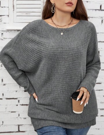 Pulover Shein Curve+, gri