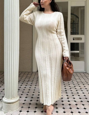 Rochie maxi Shein Curve+, crem