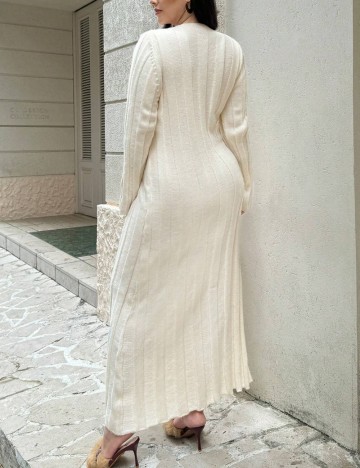 Rochie maxi Shein Curve+, crem