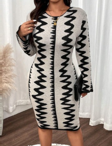 Rochie midi Shein Curve+, mix culori