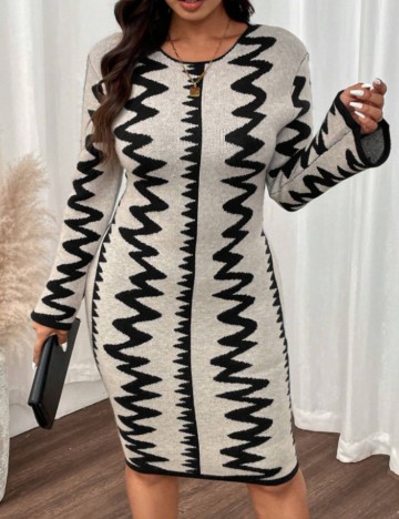 Rochie midi Shein Curve+, mix culori