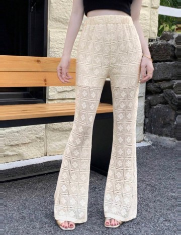 Pantaloni Shein DAZY, crem