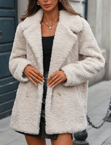 Jachetă fleece Shein, bej
