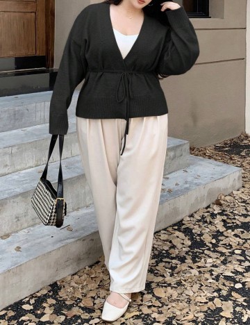 Cardigan Shein Curve+, negru