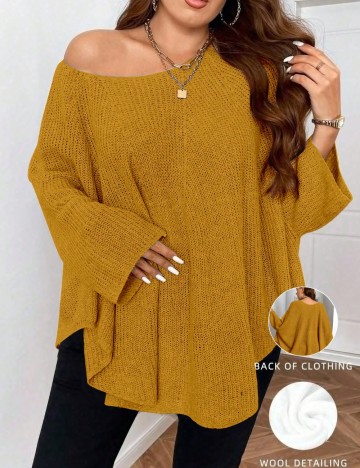 Pulover Shein Curve+, mustar