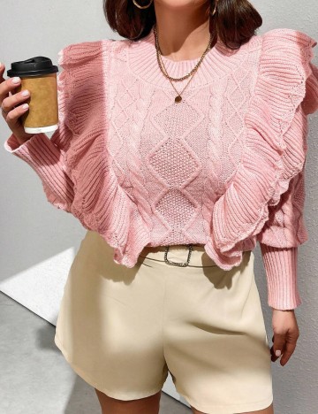 Pulover Shein Curve+, roz