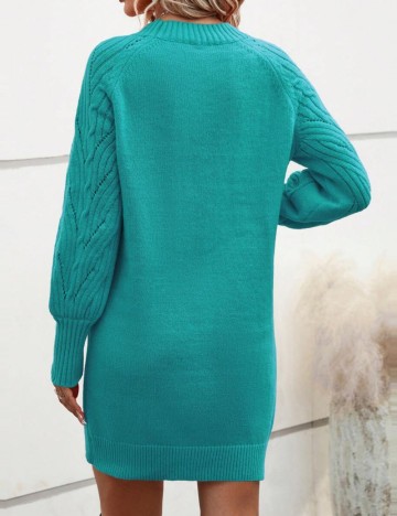 Rochie tricotată Shein, turcoaz