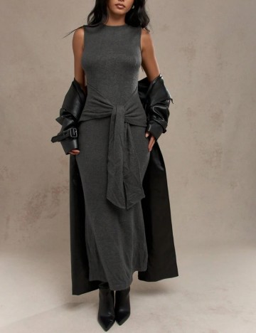 Rochie maxi Shein Missguided, gri
