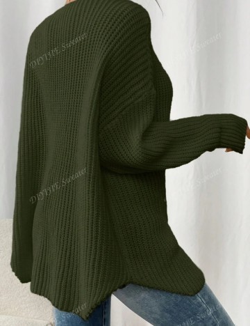 Pulover Shein Curve+, kaki