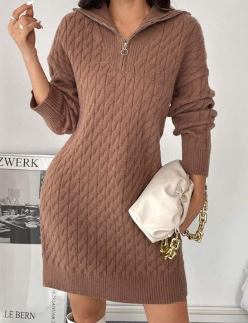 Rochie tricotată Shein, maro