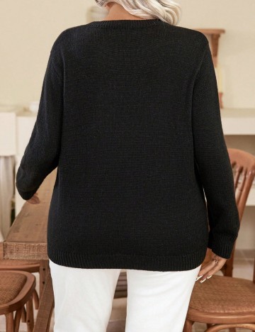 Pulover Shein Curve+, negru