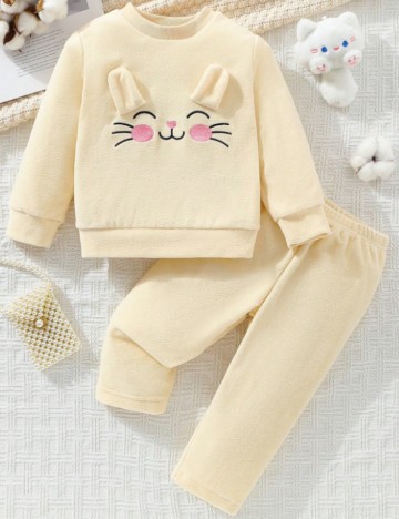 Compleu pijamale Shein, crem