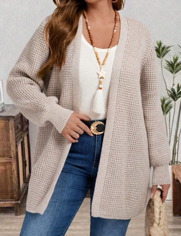 Cardigan Shein Curve+, bej