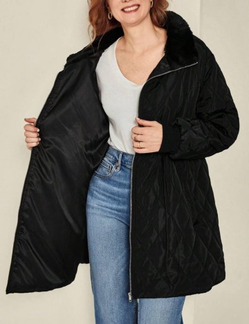 Geacă Shein Curve+, negru