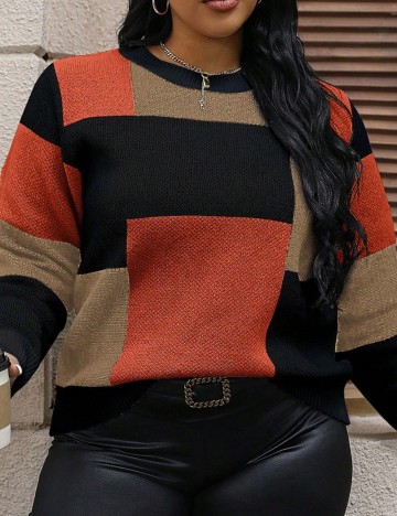 Pulover Shein Curve+, mix culori